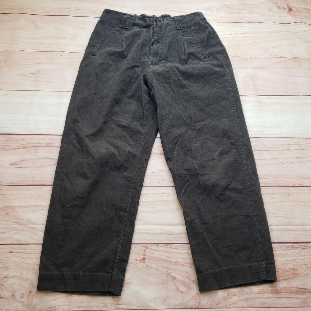 VINTAGE Gloria Vanderbilt‎ Pants Womens 12 Brown Cropped Corduroy Elastic Waist